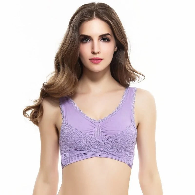 Sports Bra Wide Shoulder Straps U-Neck