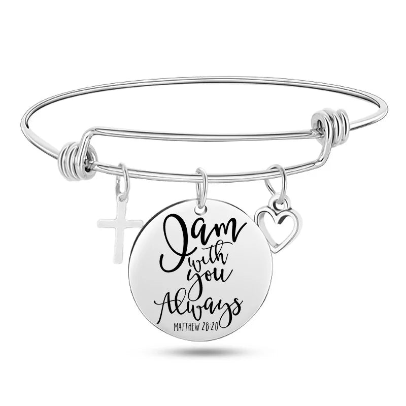 Stainless Steel Christian Charm Bracelet