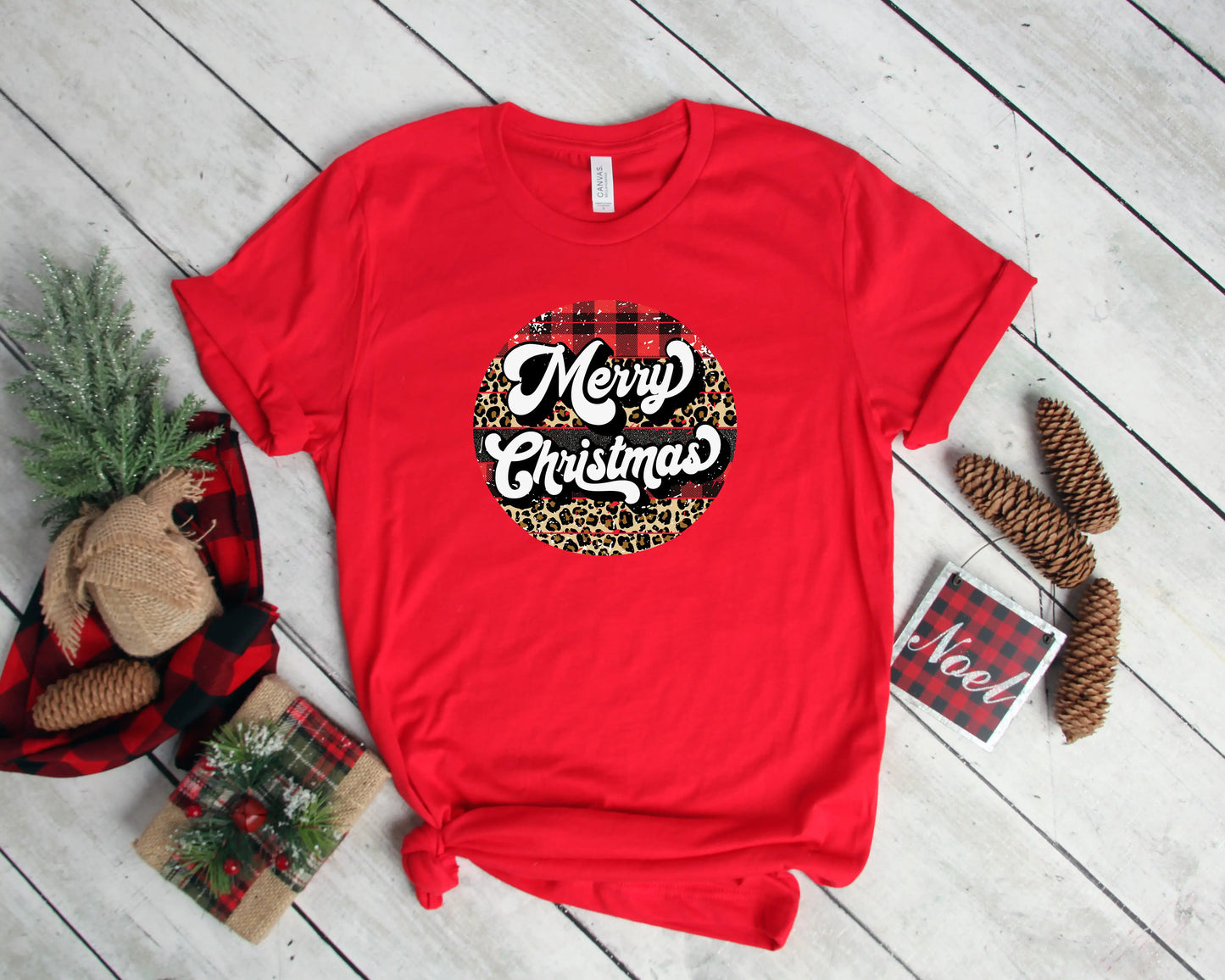 Retro Merry Christmas Shirt, Buffalo Plaid Christmas Shirt