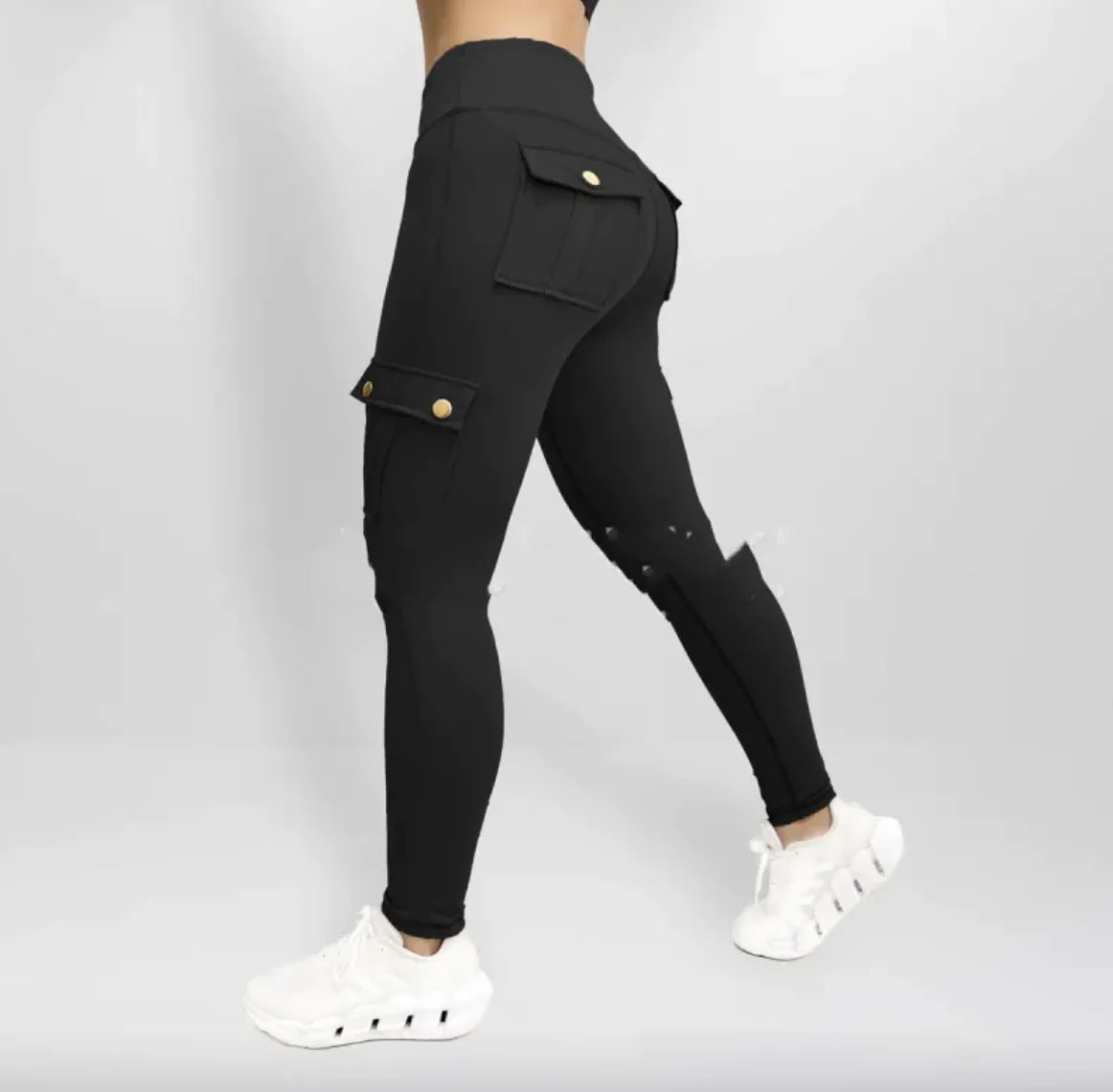 High Elastic Fitness Workwear Pants with Pockets for Women