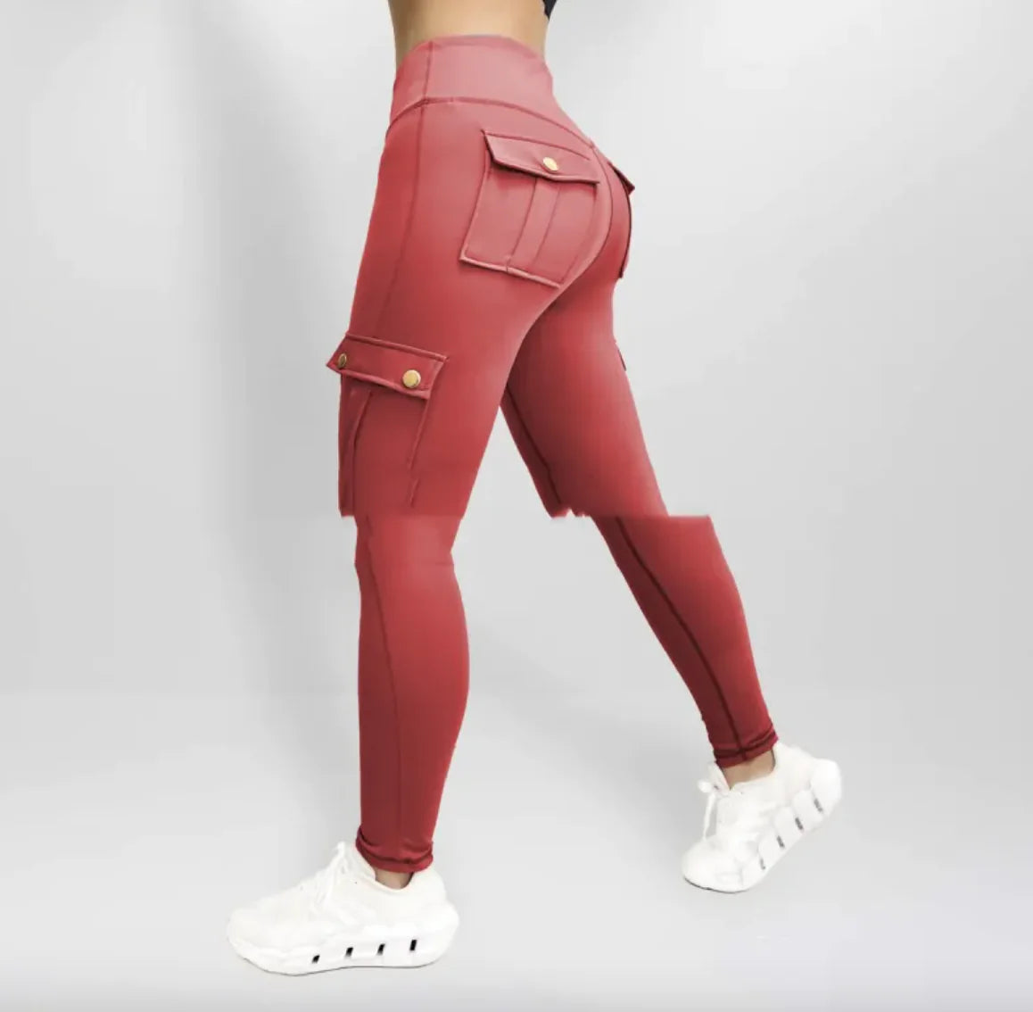 High Elastic Fitness Workwear Pants with Pockets for Women