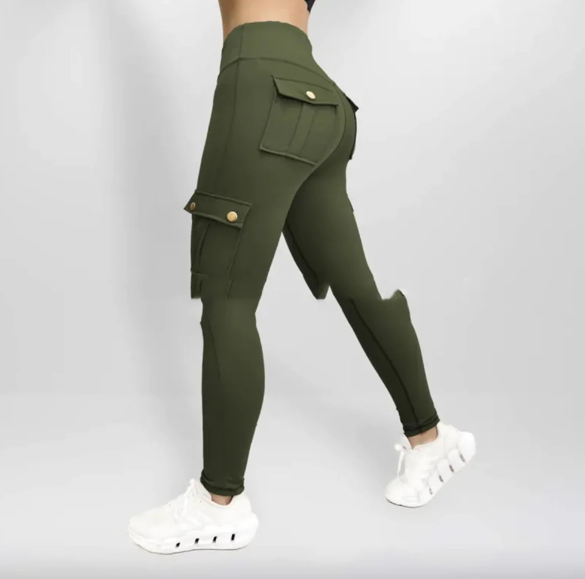 High Elastic Fitness Workwear Pants with Pockets for Women