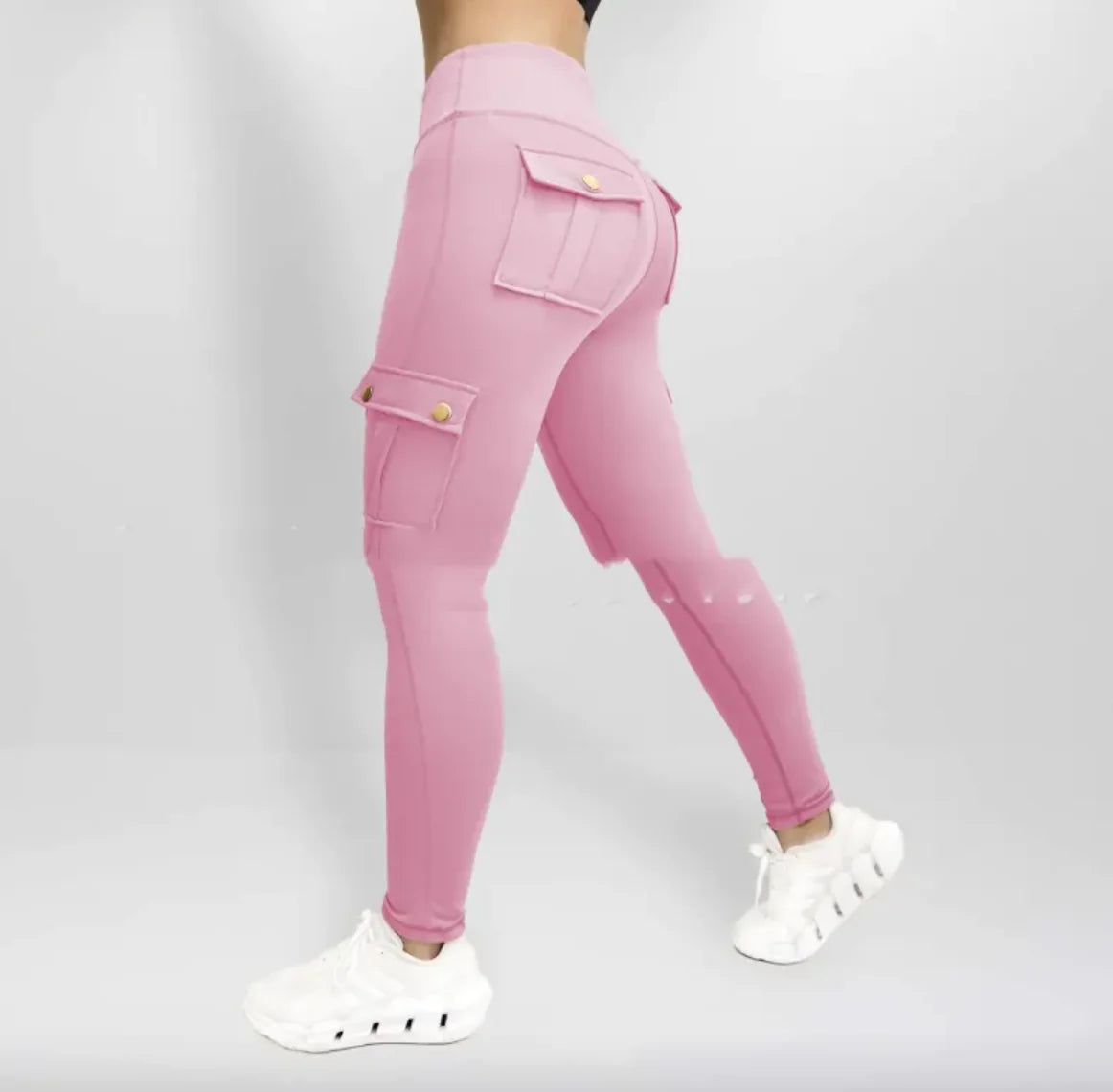 High Elastic Fitness Workwear Pants with Pockets for Women